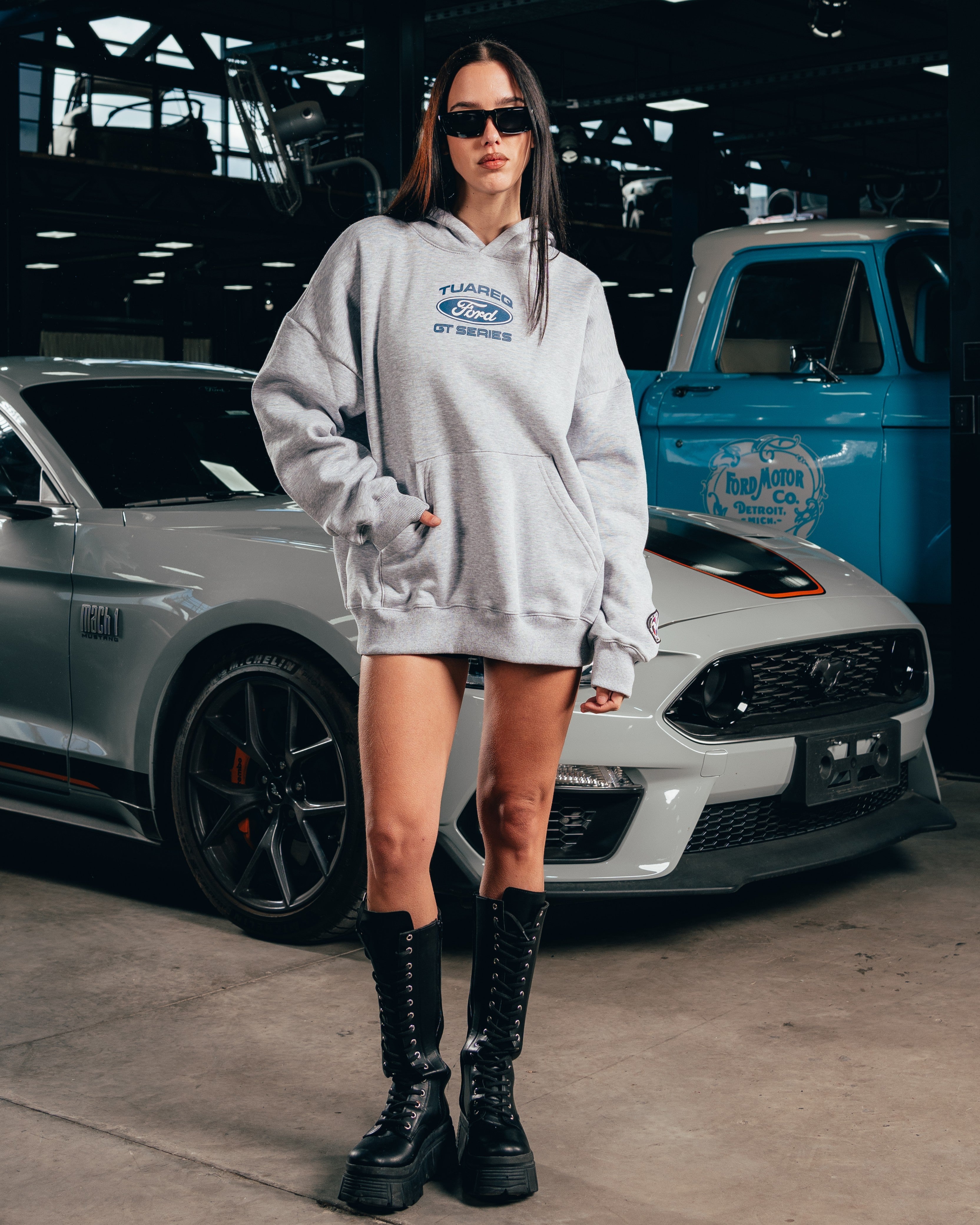 HOODIE EXTRAHEAVY [ FORD ] LOGO GREY