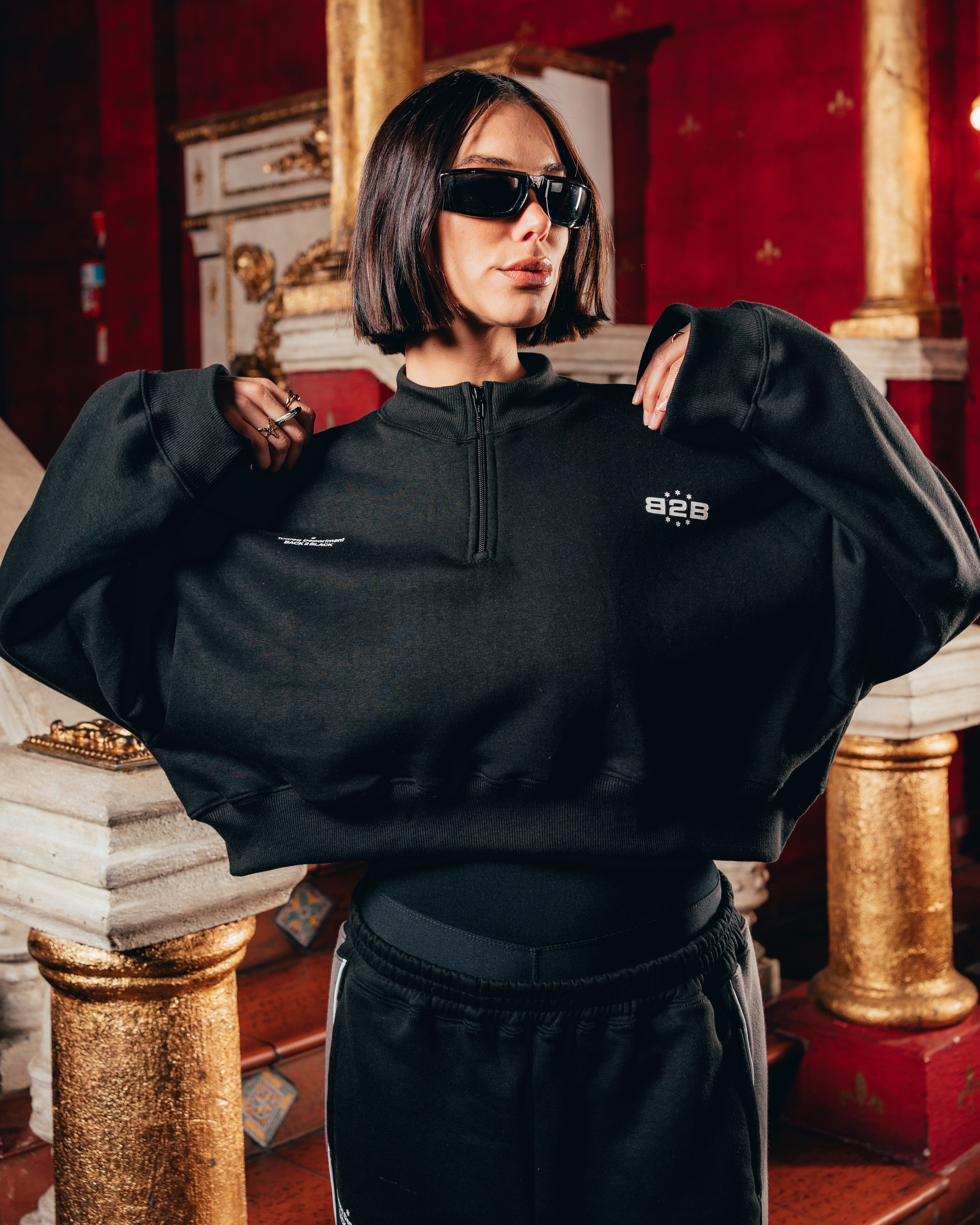 CROP MANGA LARGA [ B2B ] BLACK