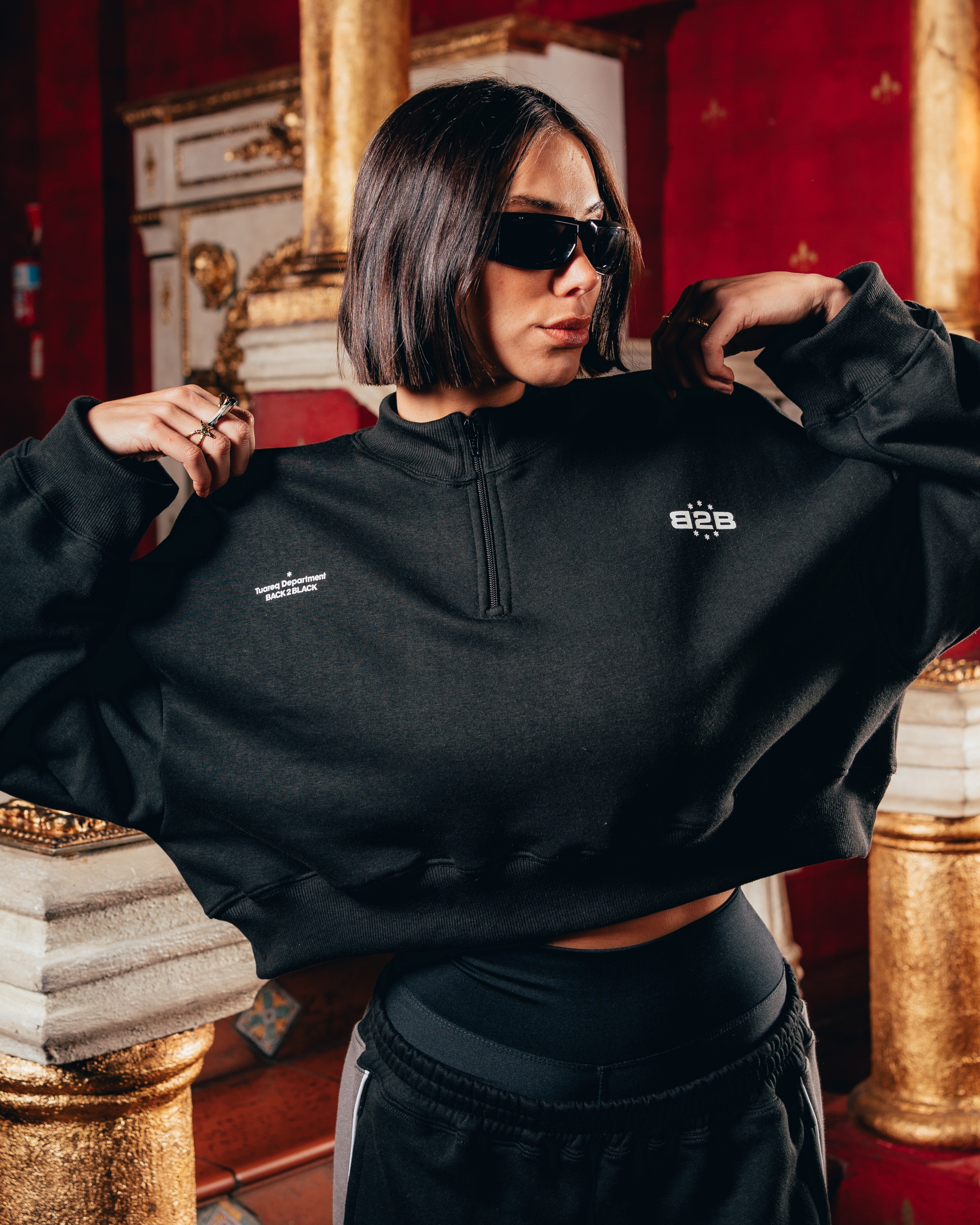 CROP MANGA LARGA [ B2B ] BLACK