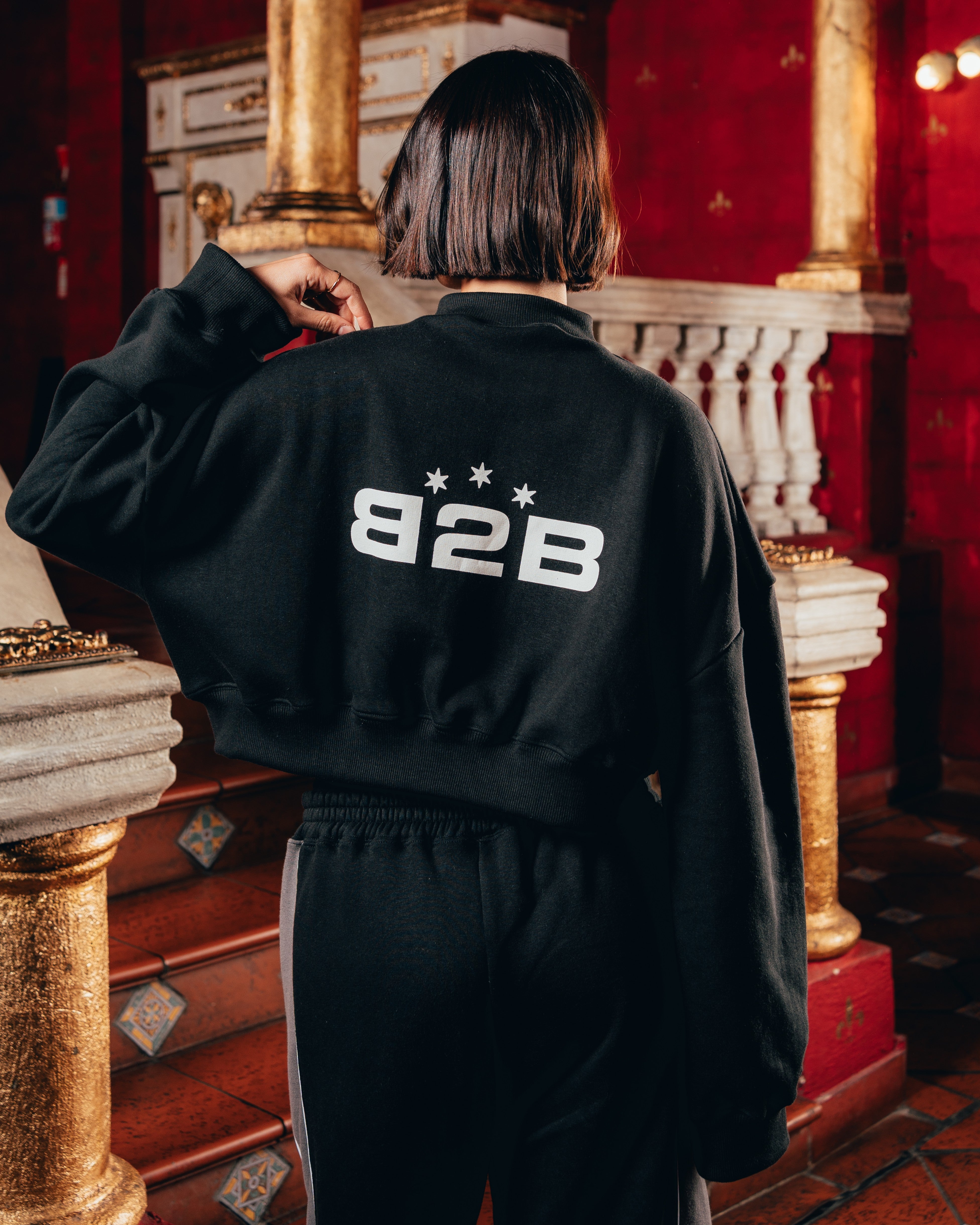 CROP MANGA LARGA [ B2B ] BLACK
