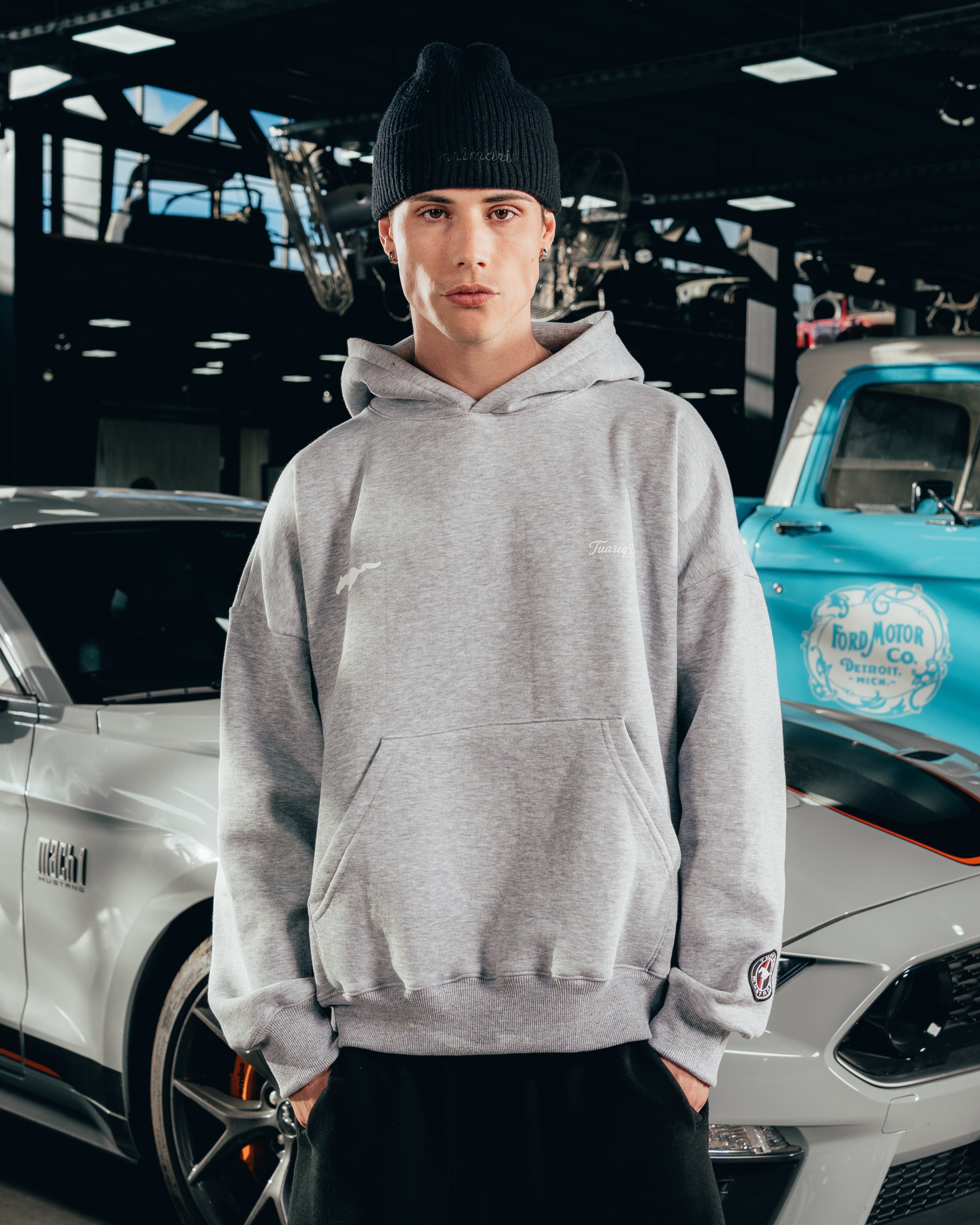 HOODIE EXTRAHEAVY [ FORD ] MUSTANG GREY
