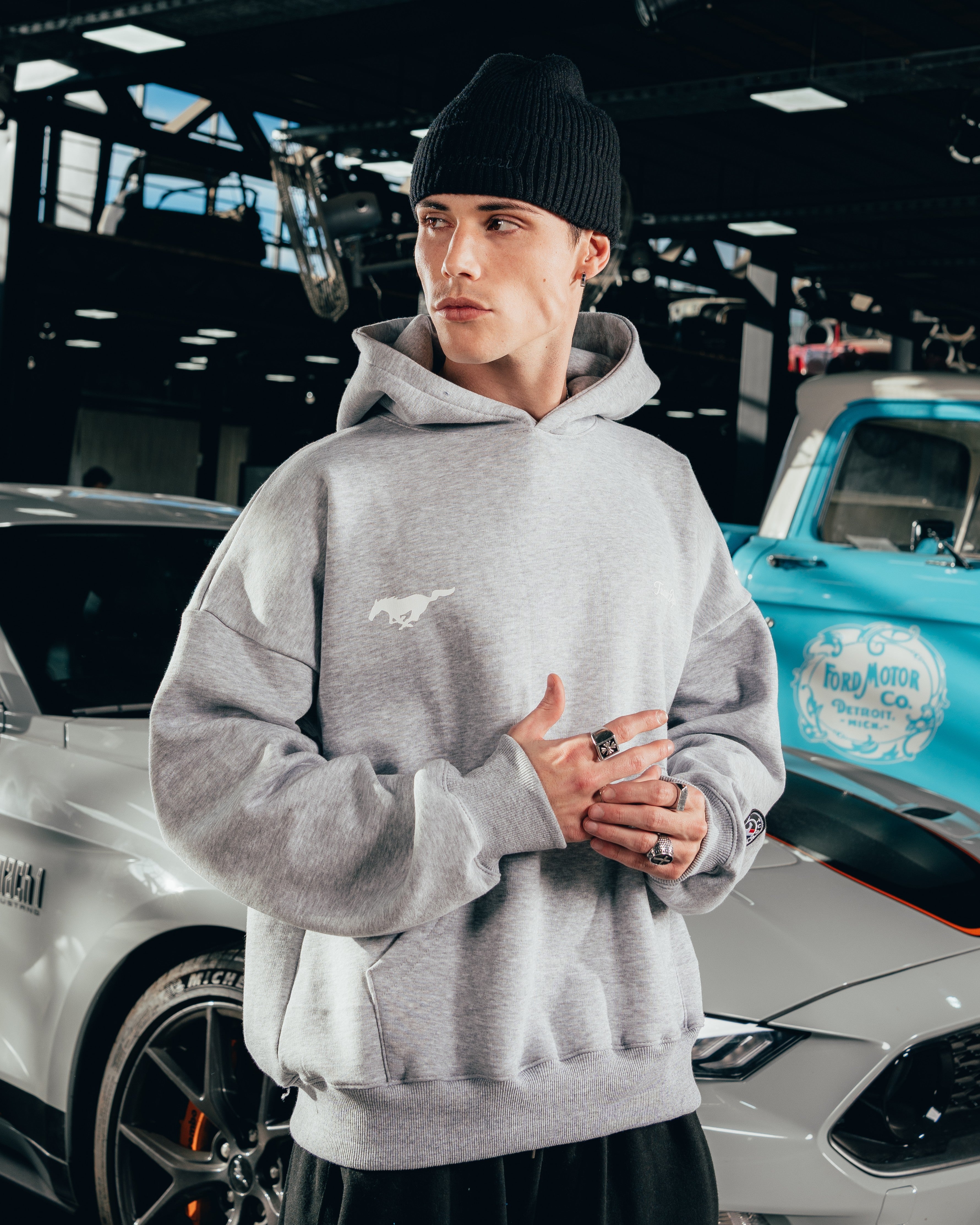 HOODIE EXTRAHEAVY [ FORD ] MUSTANG GREY