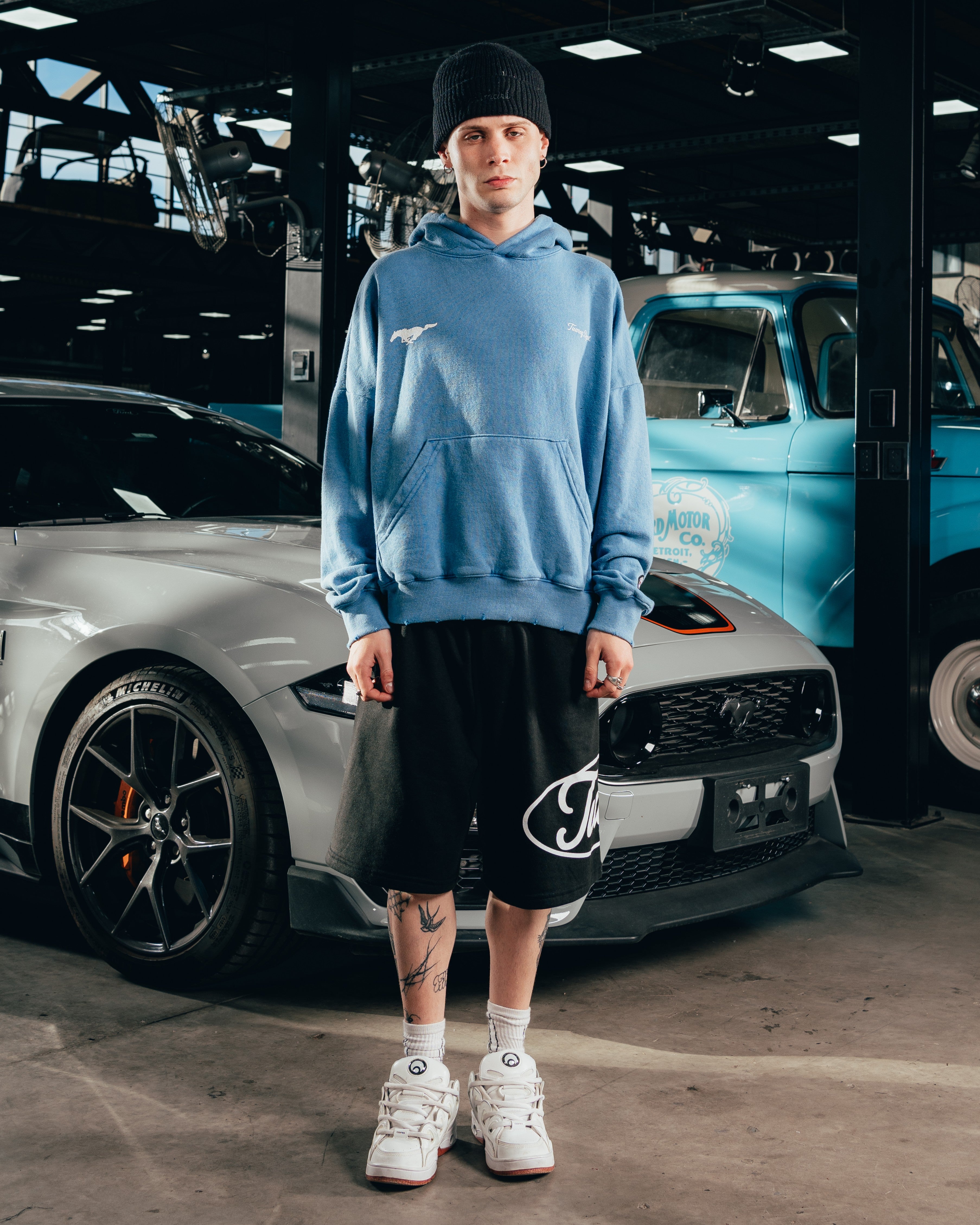 HOODIE EXTRAHEAVY [ FORD ] MUSTANG ACID WASHED