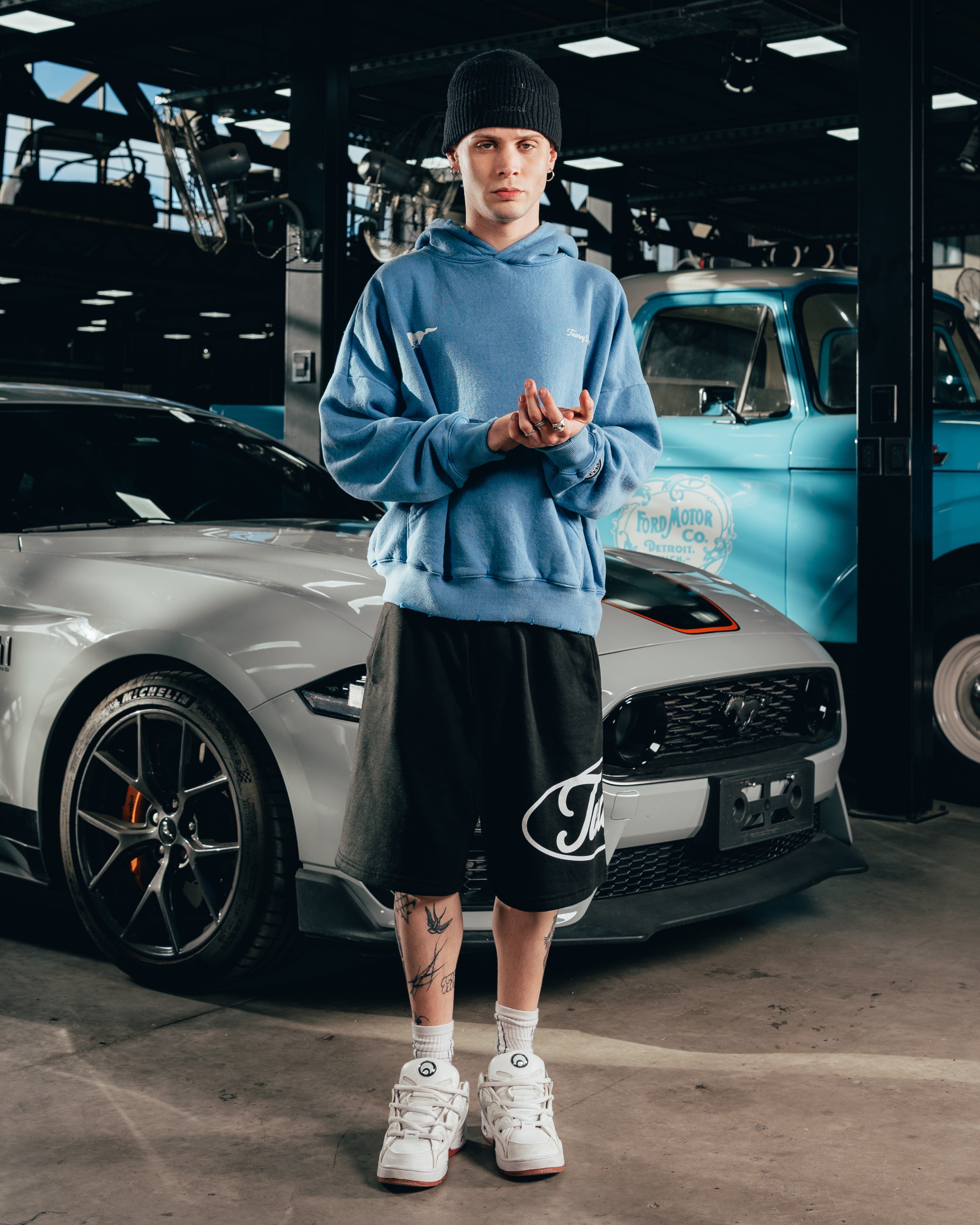 HOODIE EXTRAHEAVY [ FORD ] MUSTANG ACID WASHED