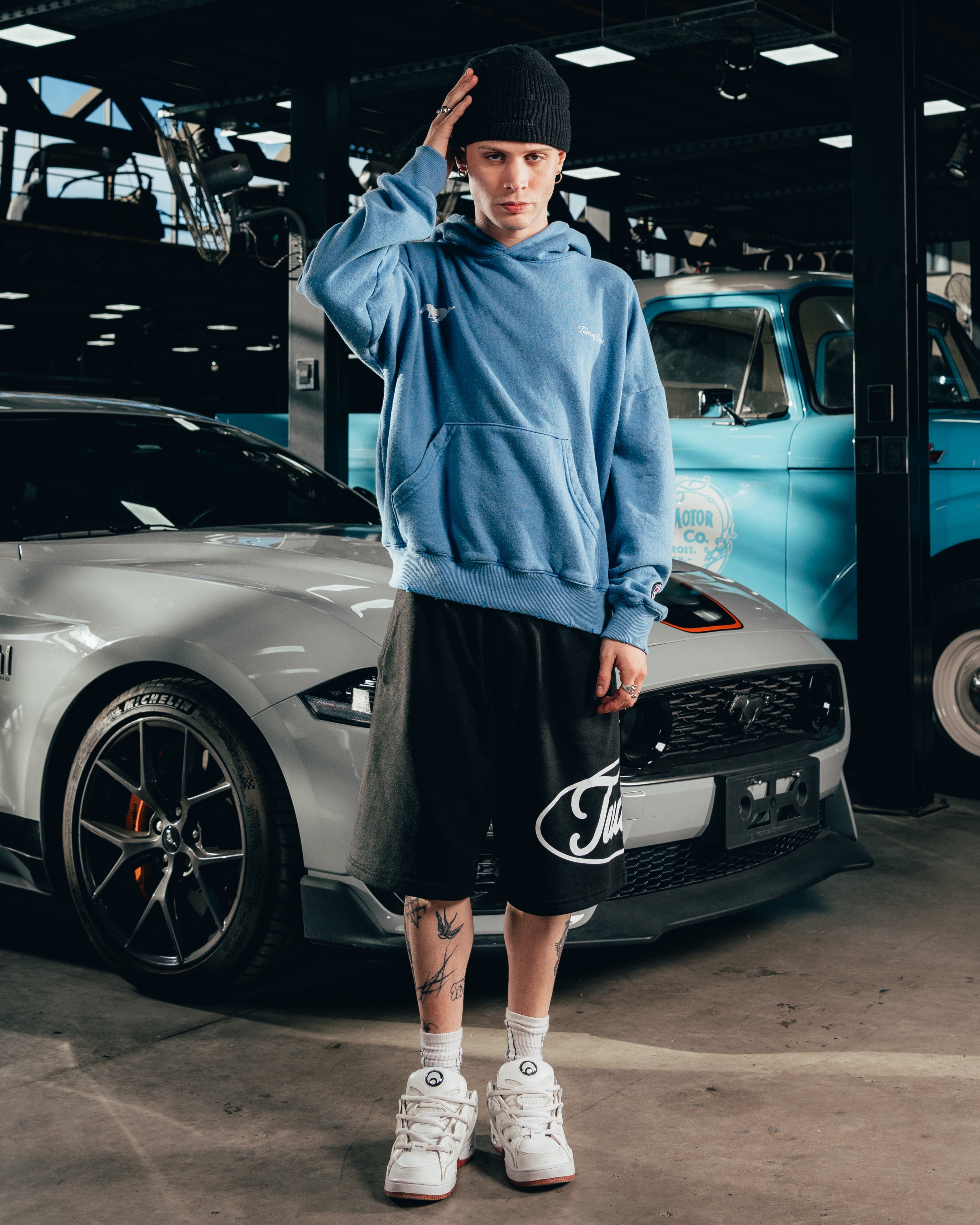 HOODIE EXTRAHEAVY [ FORD ] MUSTANG ACID WASHED