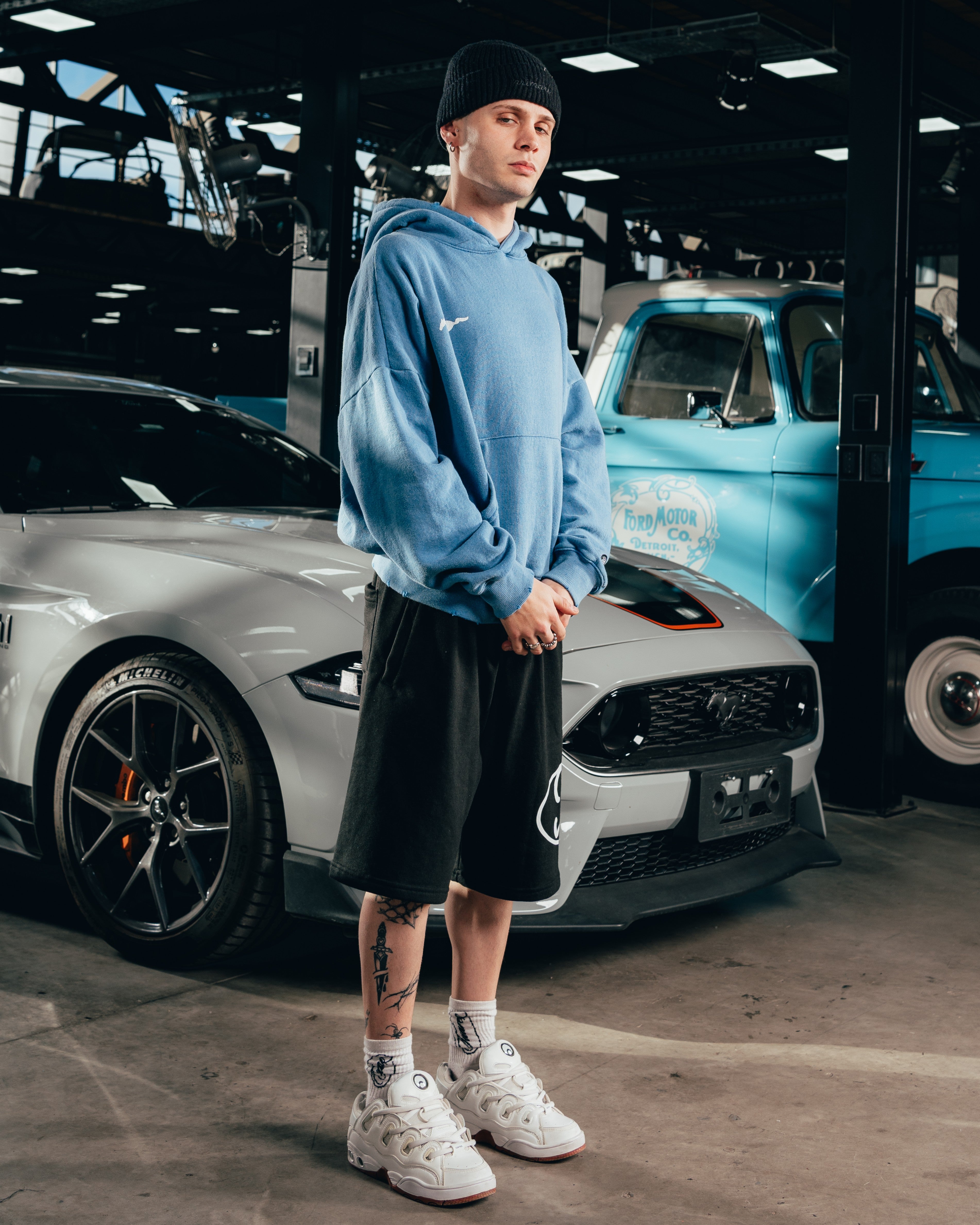 HOODIE EXTRAHEAVY [ FORD ] MUSTANG ACID WASHED
