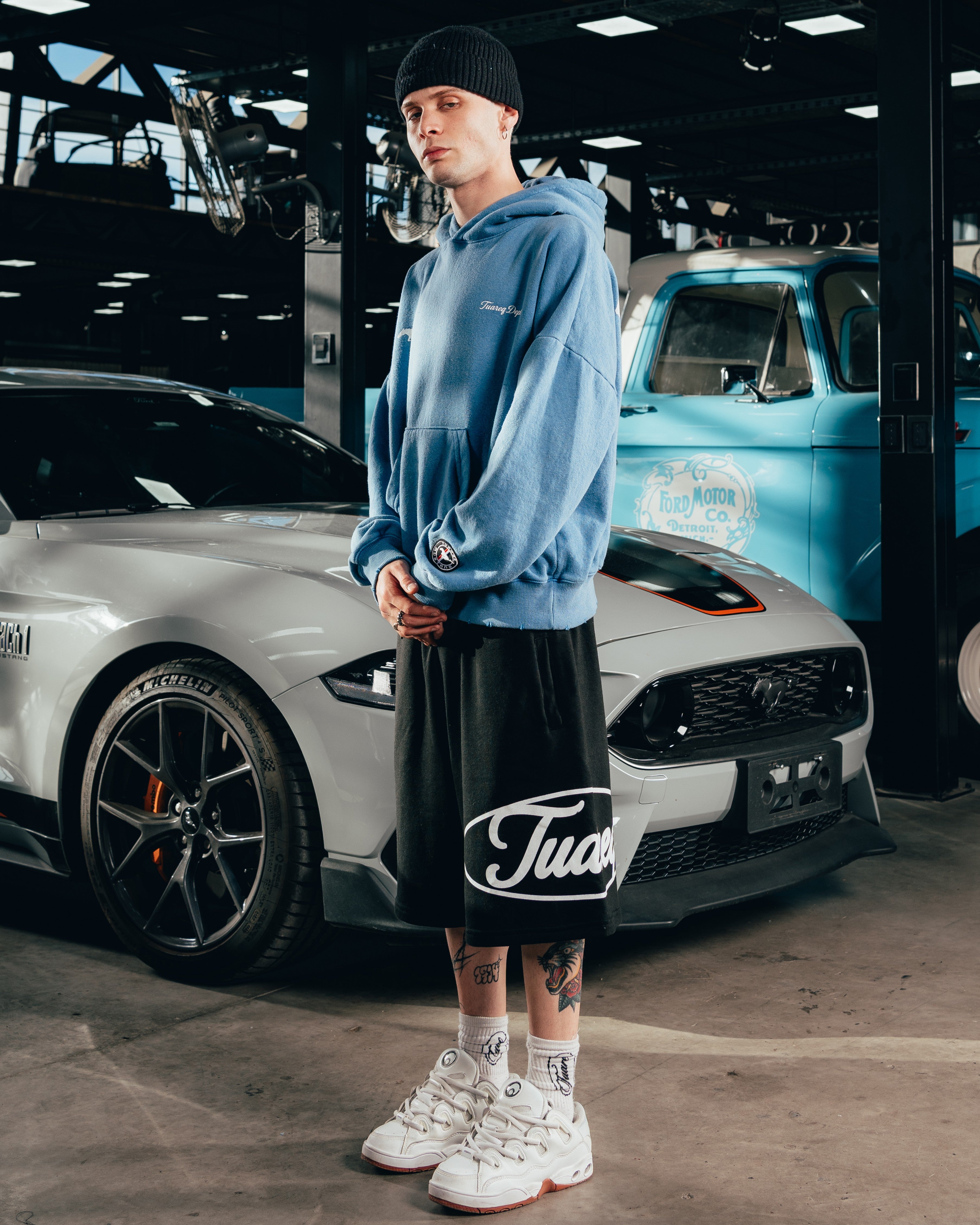 HOODIE EXTRAHEAVY [ FORD ] MUSTANG ACID WASHED
