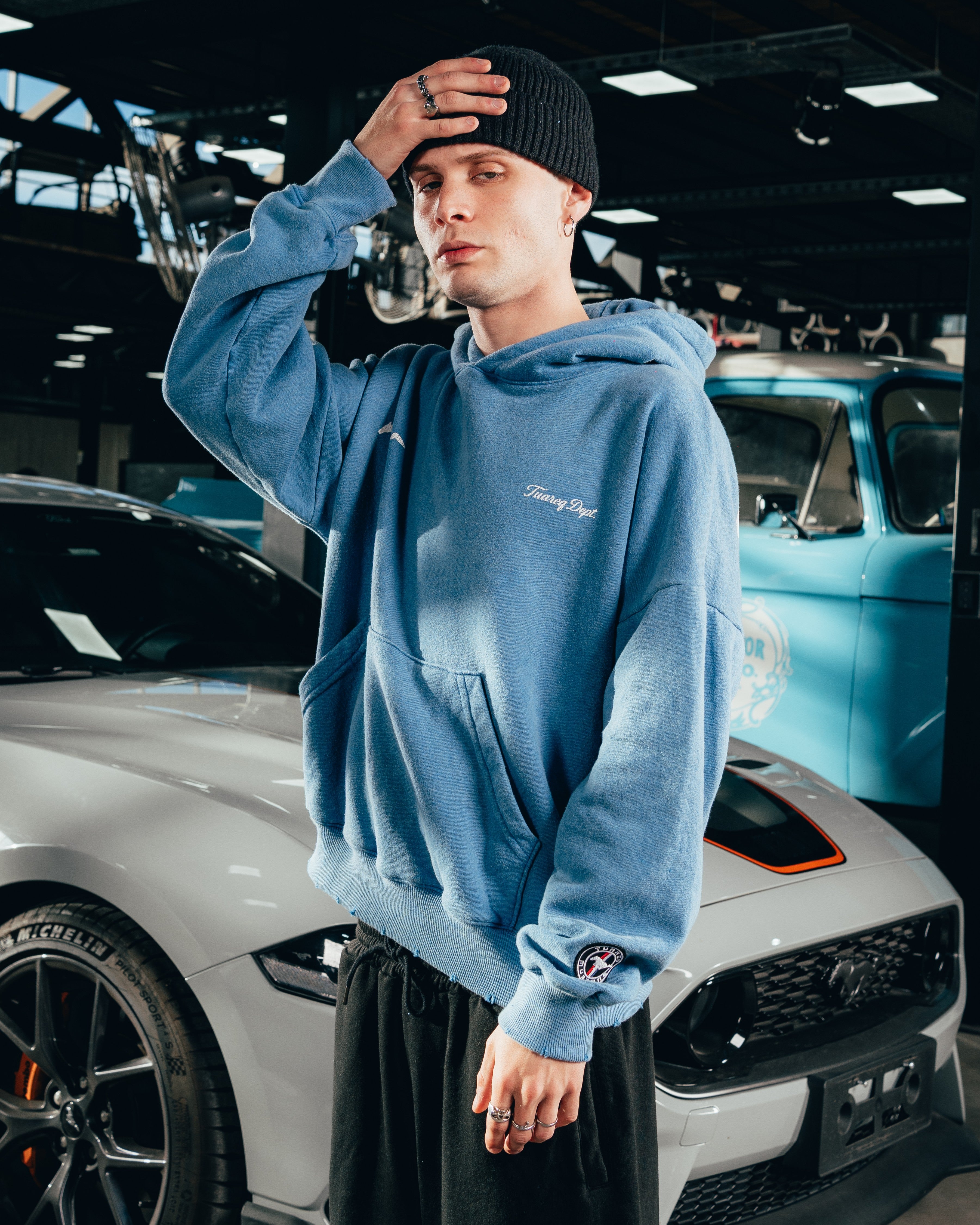 HOODIE EXTRAHEAVY [ FORD ] MUSTANG ACID WASHED