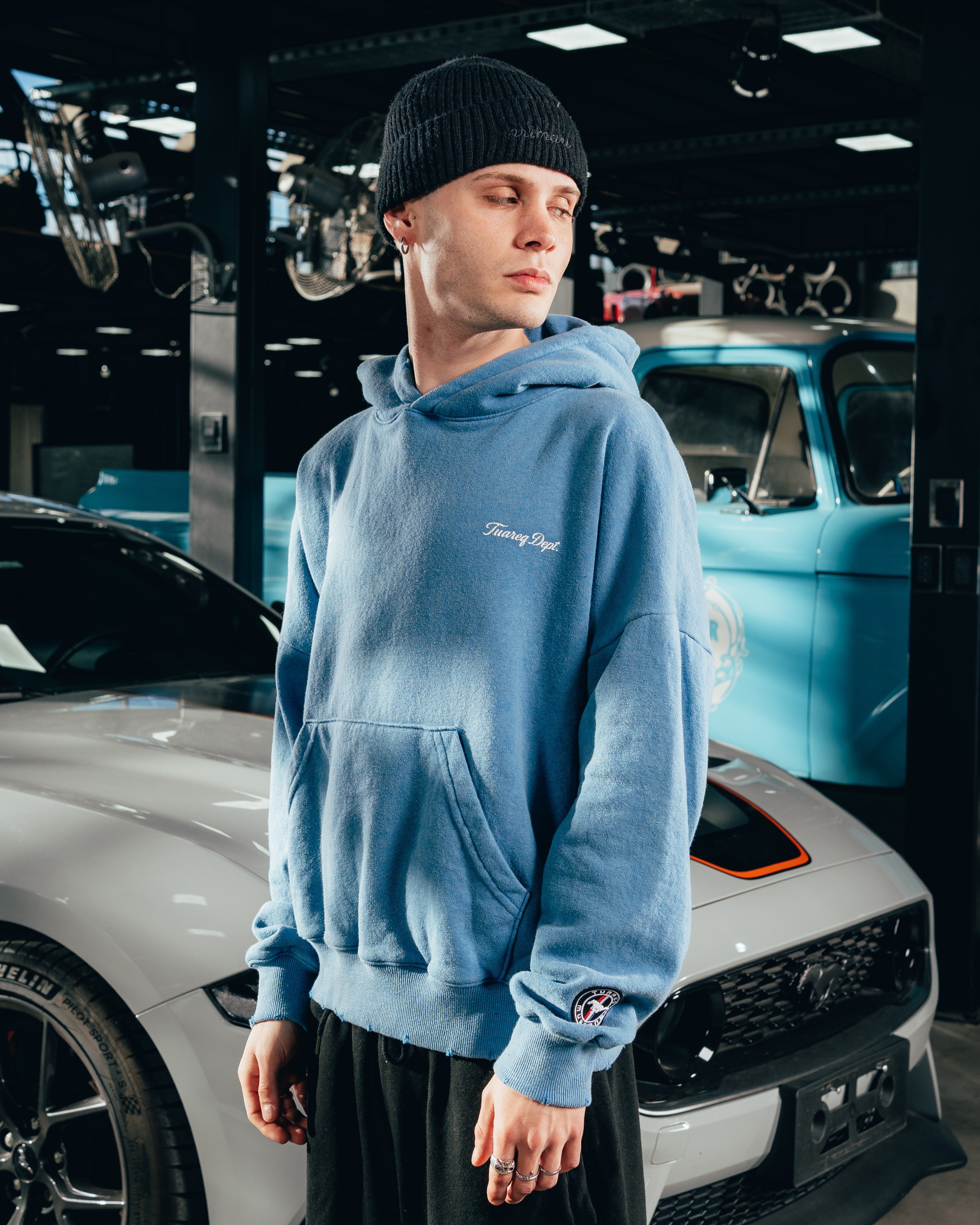 HOODIE EXTRAHEAVY [ FORD ] MUSTANG ACID WASHED