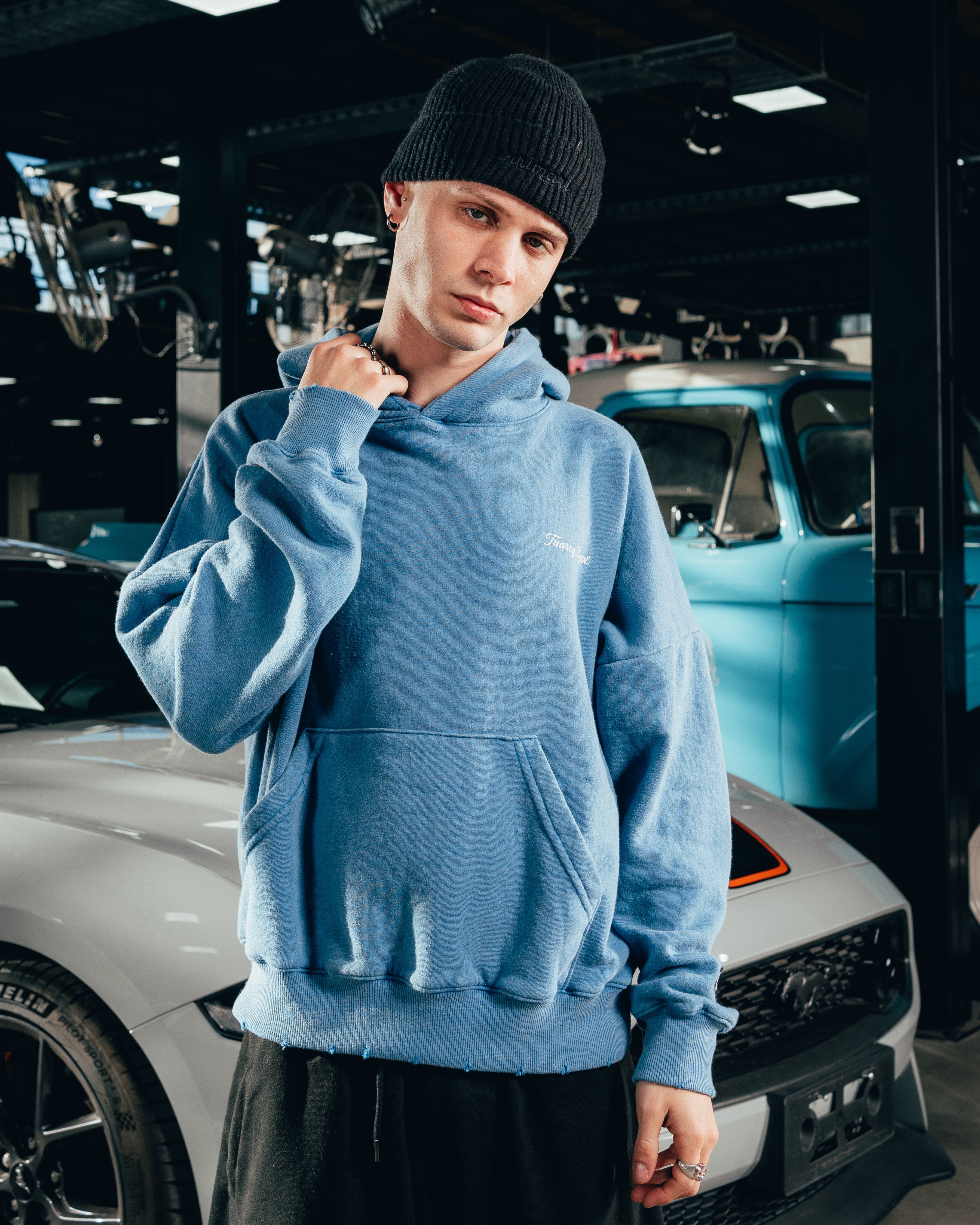HOODIE EXTRAHEAVY [ FORD ] MUSTANG ACID WASHED