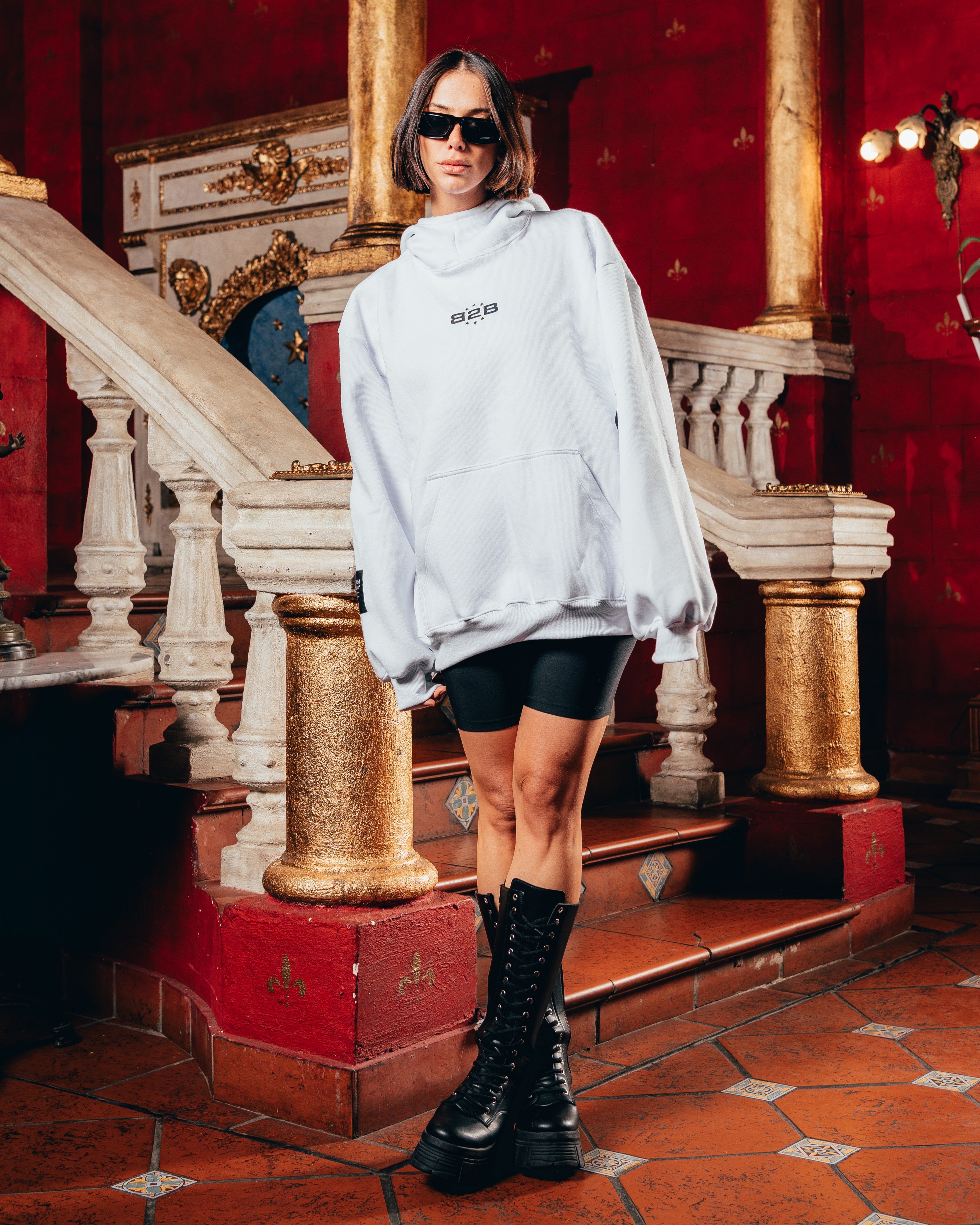 HOODIE OVERSIZED PESADO [ B2B ] WHITE