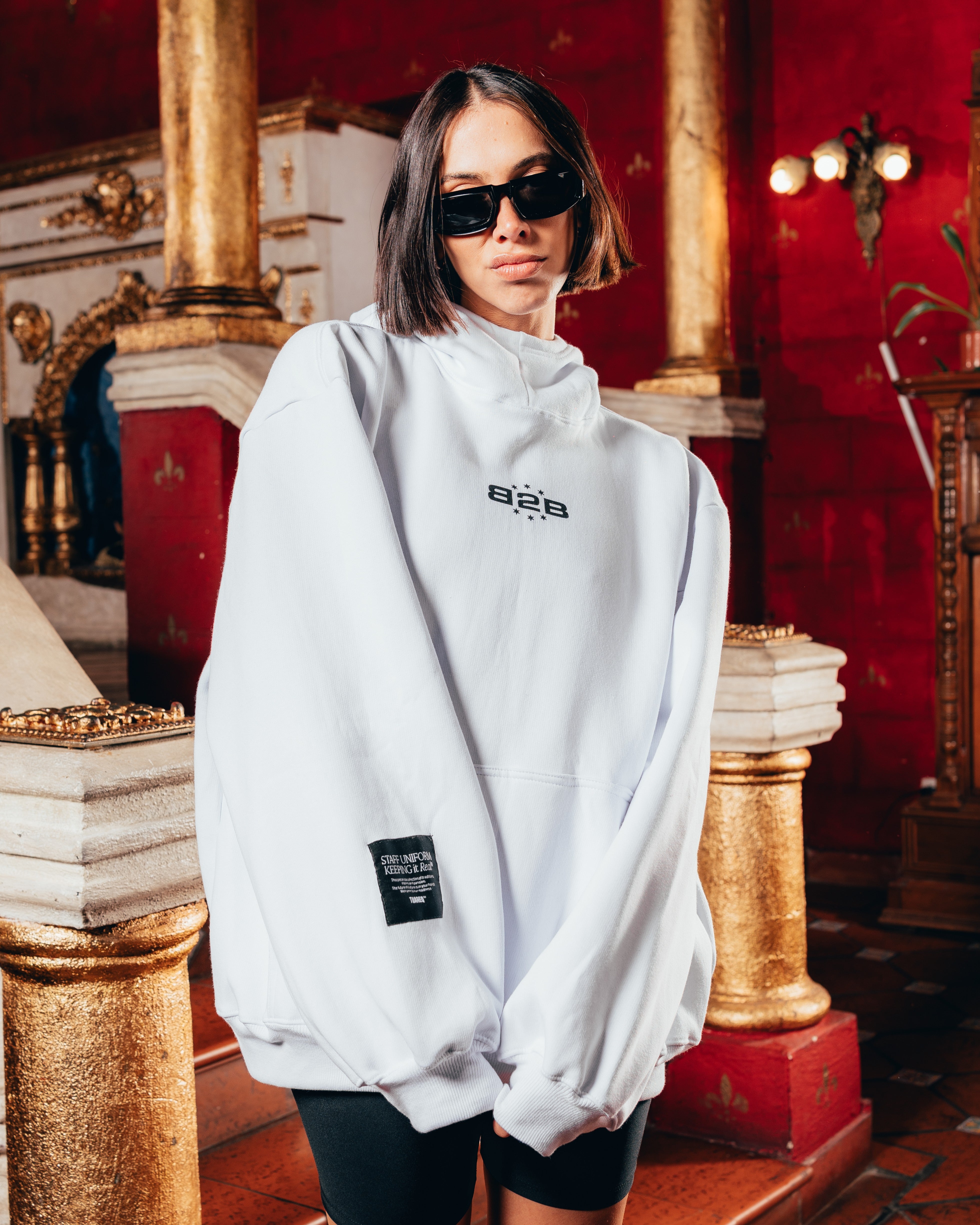 HOODIE OVERSIZED PESADO [ B2B ] WHITE