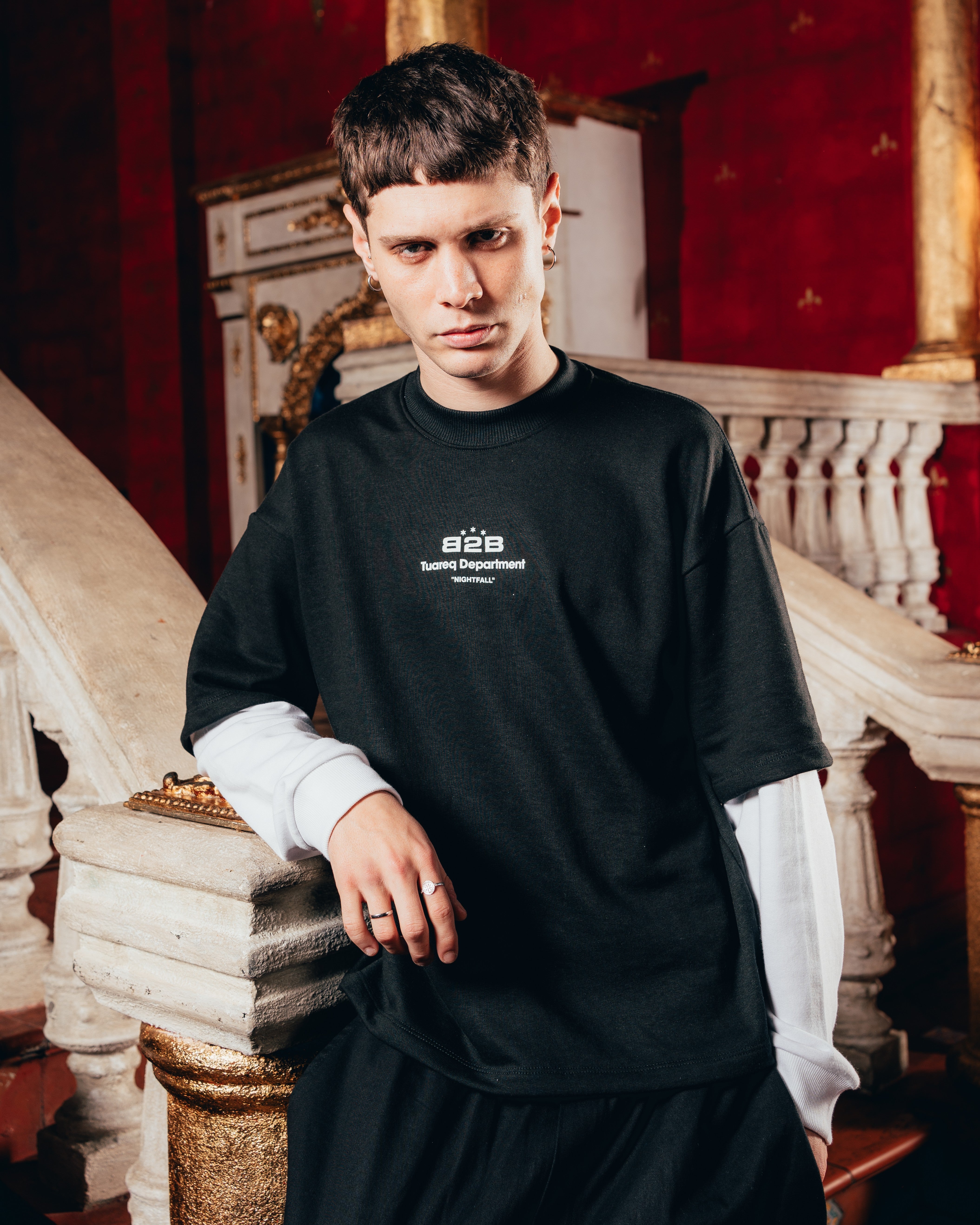 CREWNECK DOBLE MANGA [ B2B ] BLACK