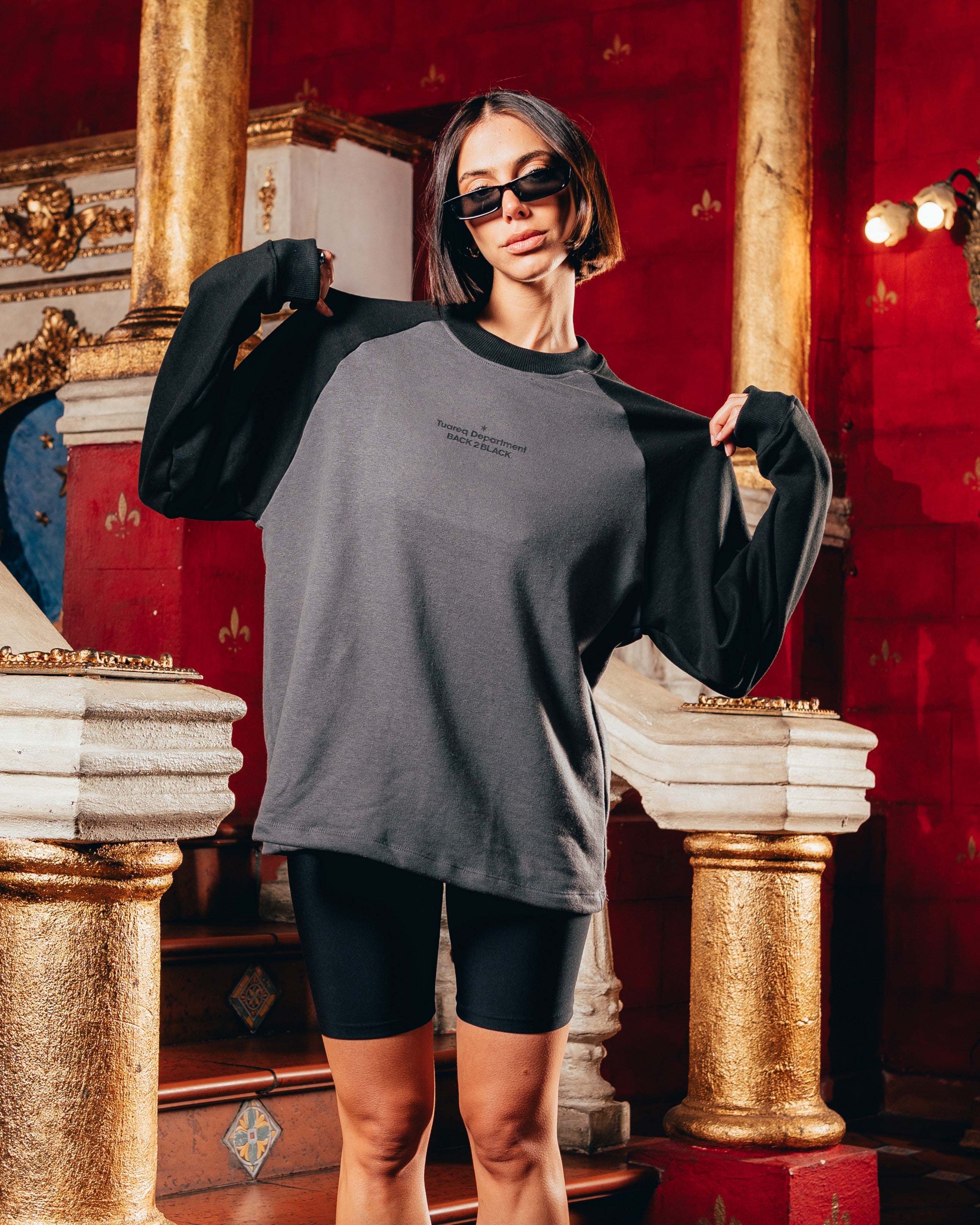 CREWNECK RANGLAN [ B2B ] BLACK