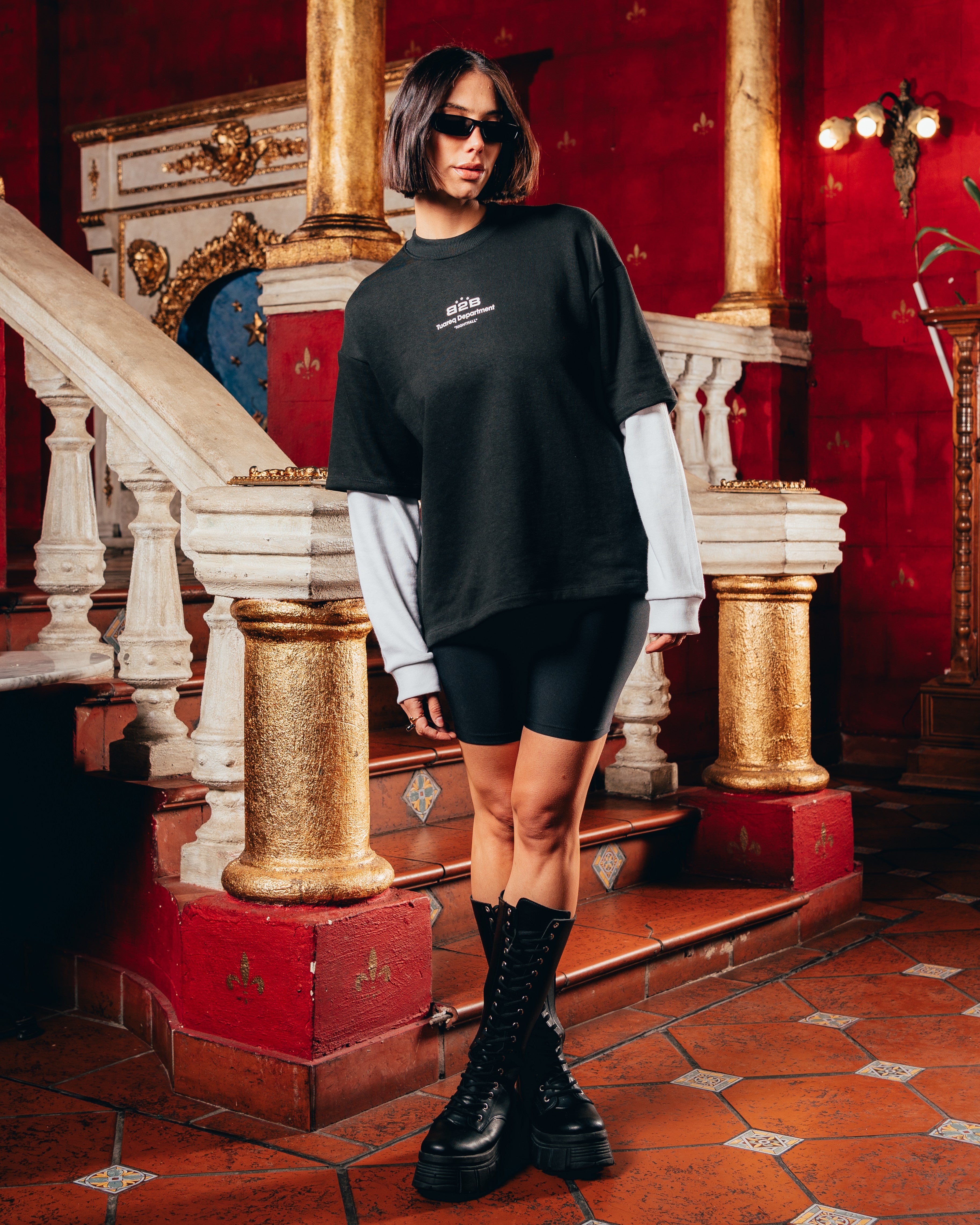 CREWNECK DOBLE MANGA [ B2B ] BLACK