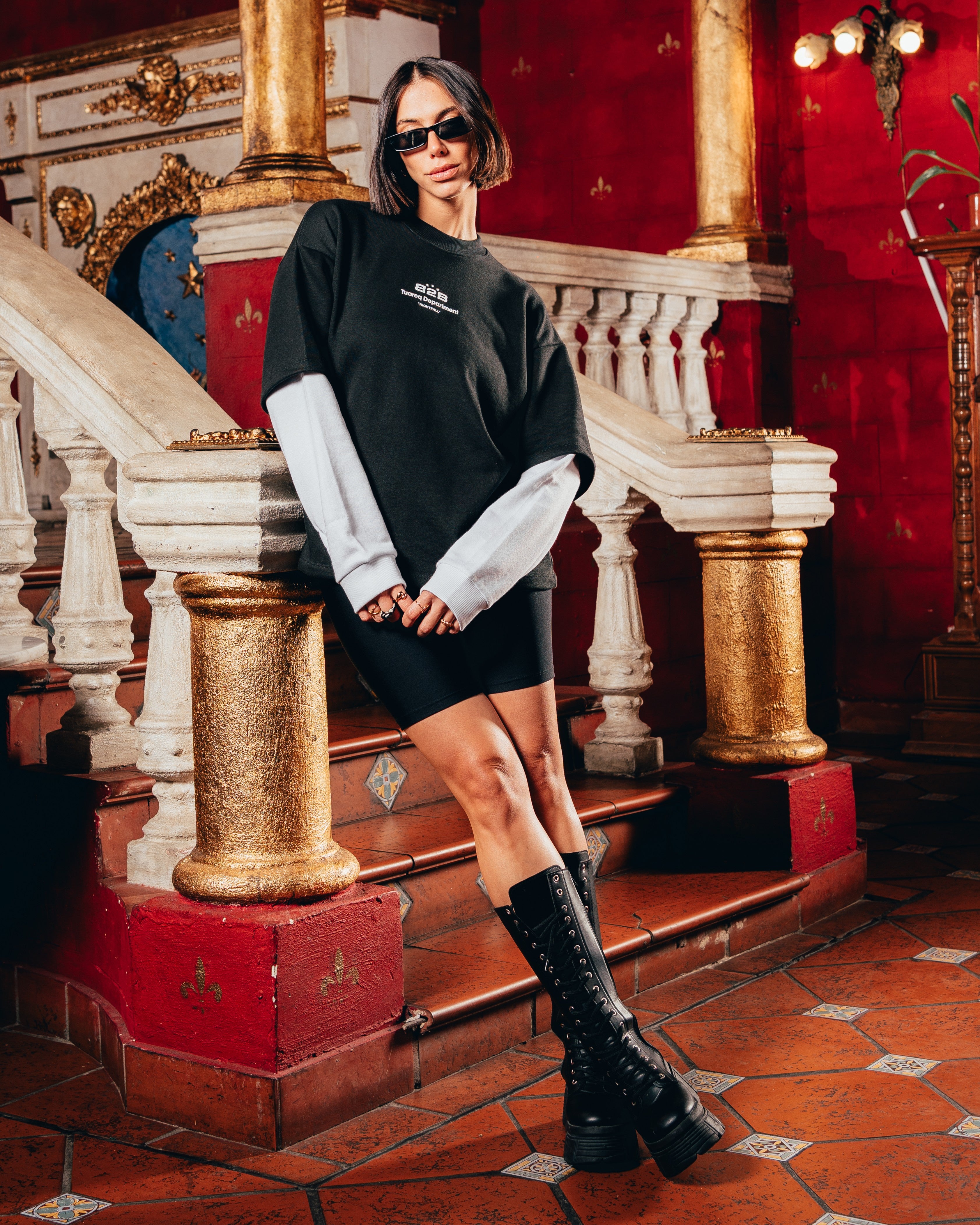 CREWNECK DOBLE MANGA [ B2B ] BLACK