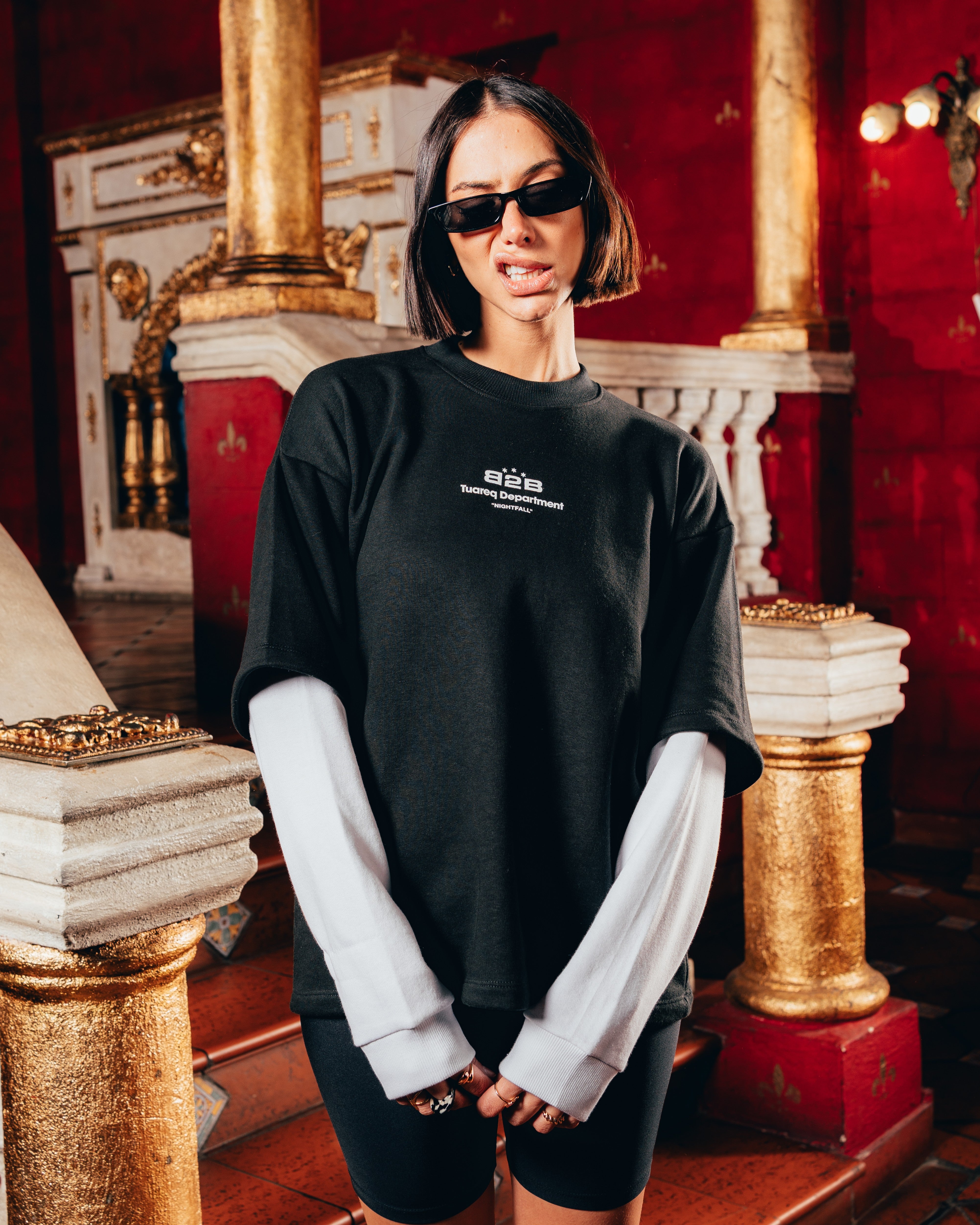 CREWNECK DOBLE MANGA [ B2B ] BLACK