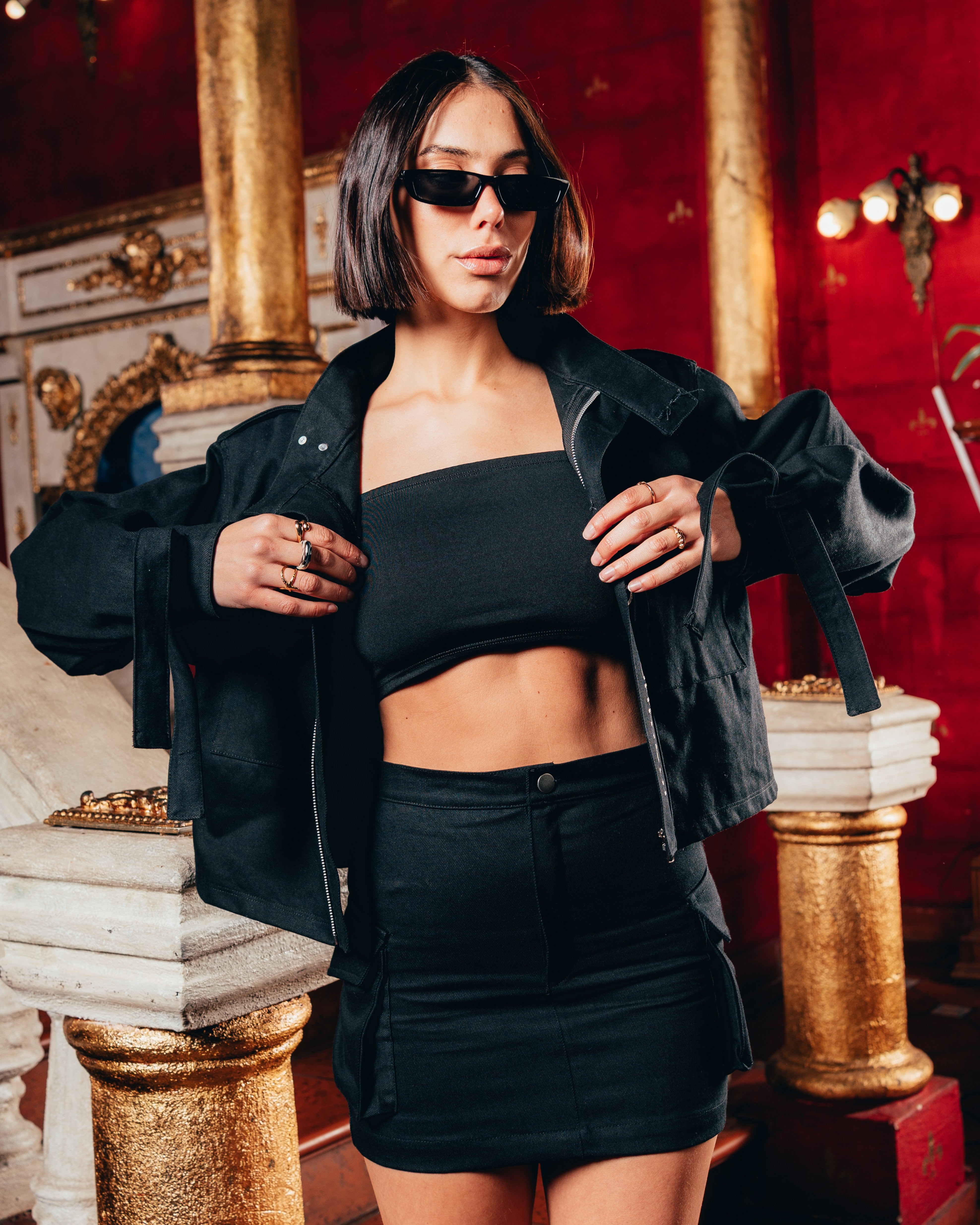 POLLERA CARGO [ B2B ] BLACK