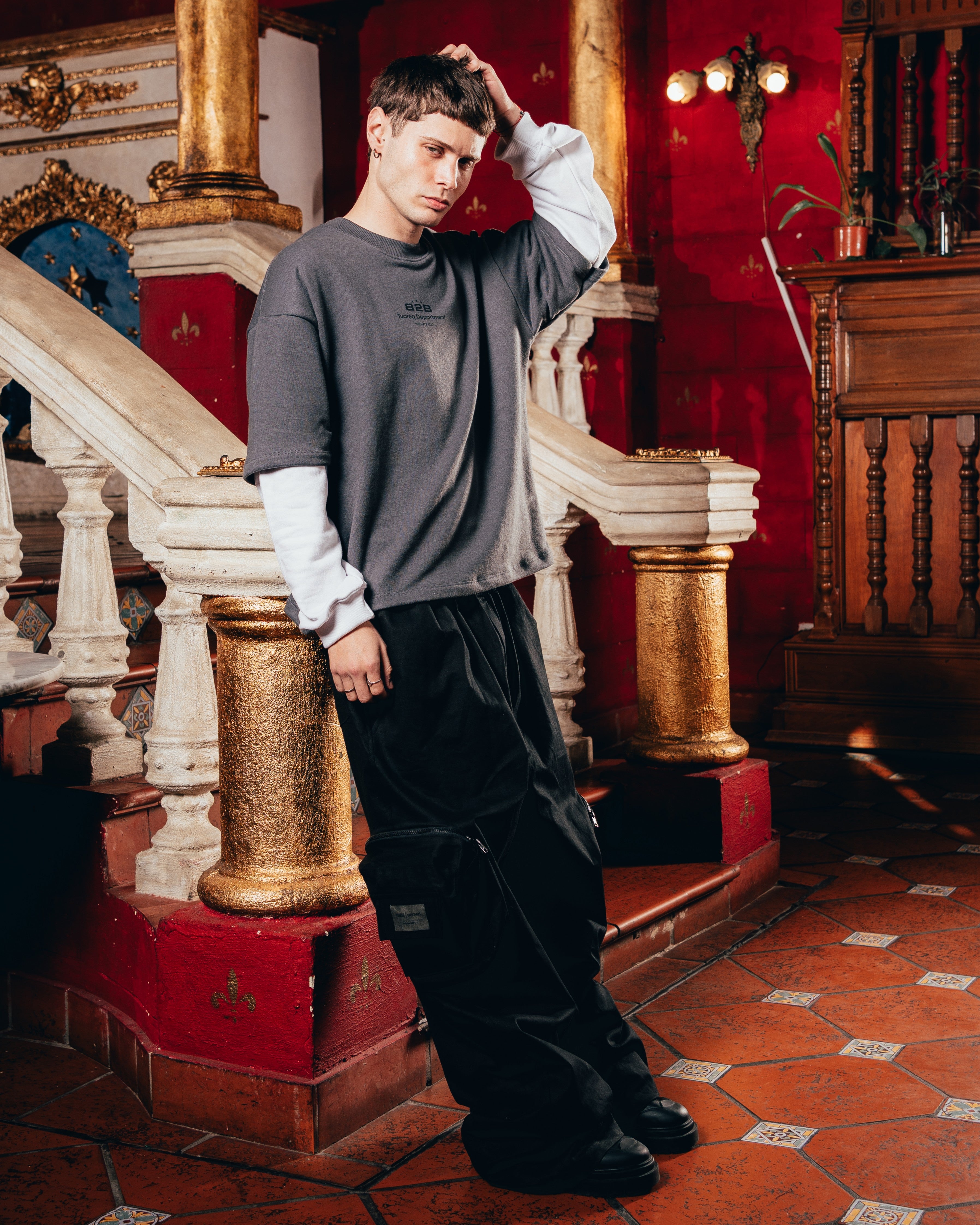 CREWNECK DOBLE MANGA [ B2B ] GREY