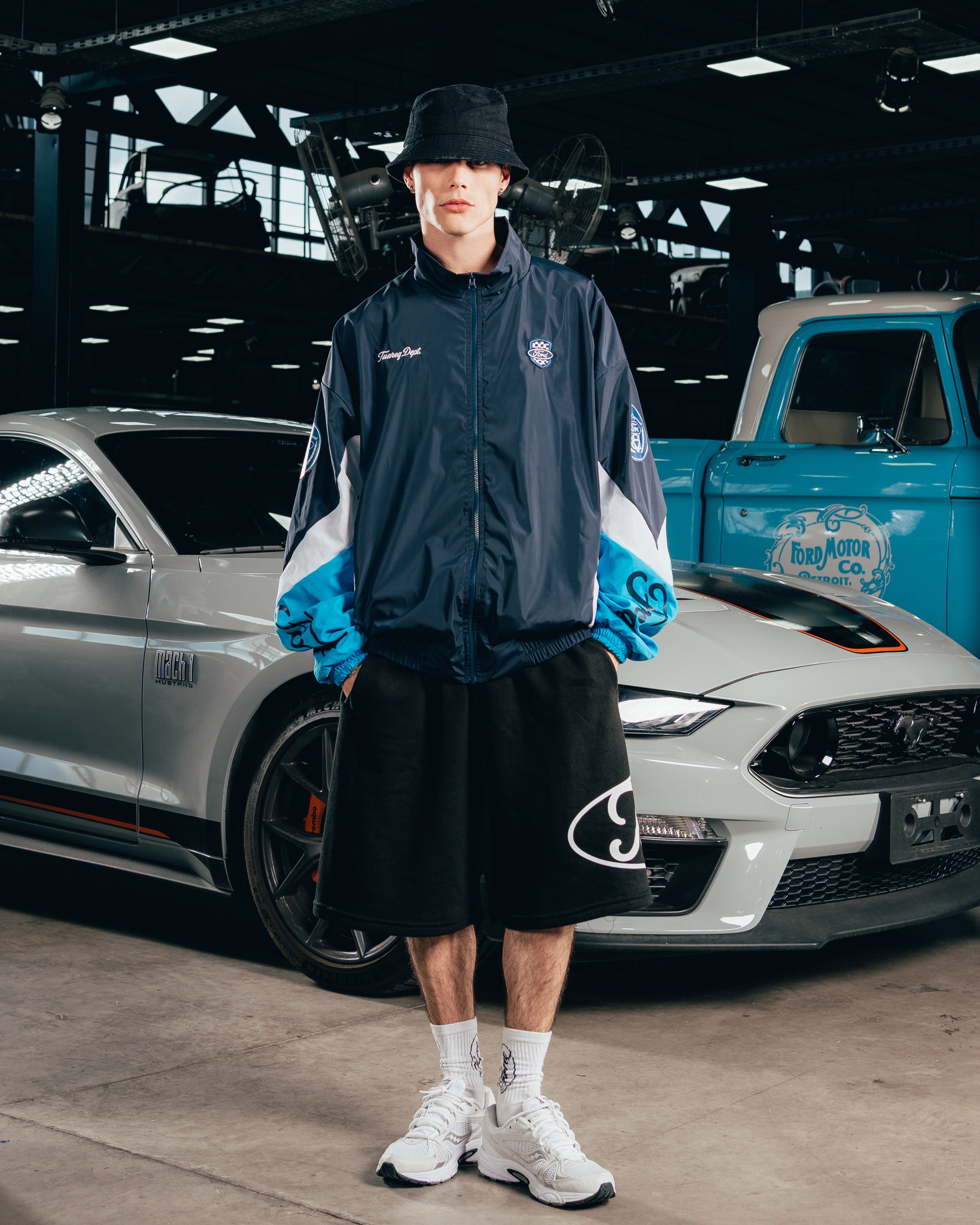 CAMPERA DEPORTIVA ROMPEVIENTO [ FORD ] BICOLOR BLUE