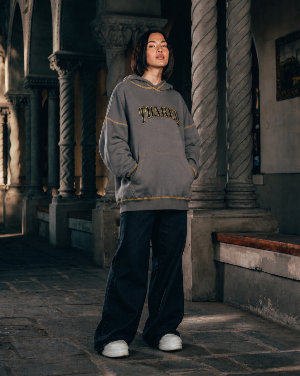 HOODIE [ WARRIOR ] COSTURA CARBON GREY