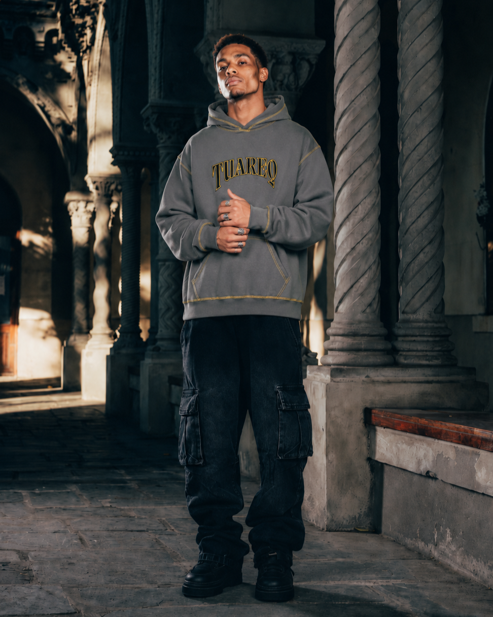 HOODIE [ WARRIOR ] COSTURA CARBON GREY
