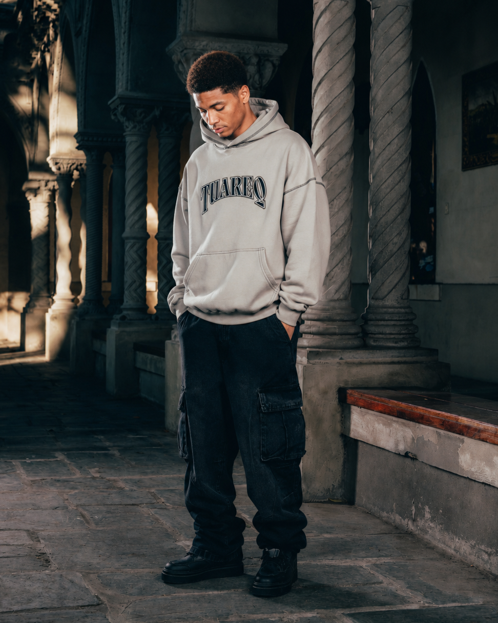 HOODIE [ WARRIOR ] COSTURA SMOKE  GREY