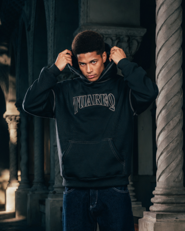 HOODIE [ WARRIOR ] COSTURA BLACK