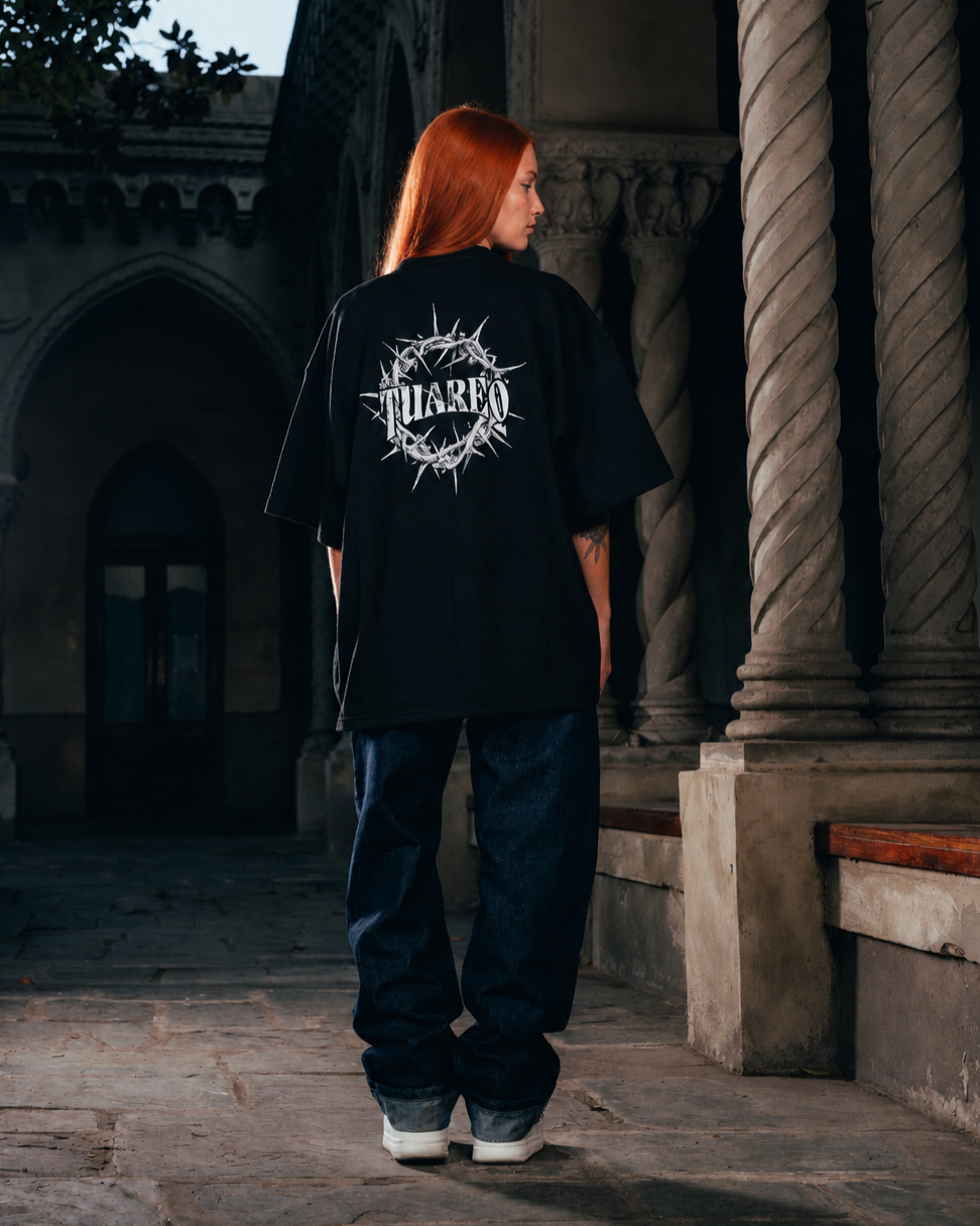 REMERA OVERSIZED [ WARRIOR ] CROWN BLACK