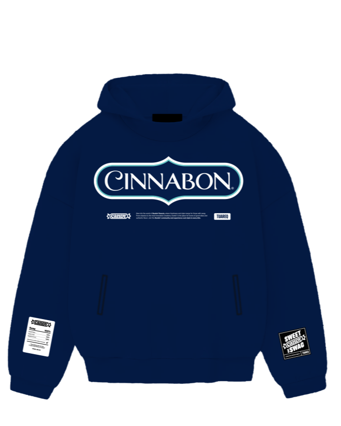 HOODIE PESADO [ CINNABON ] MARINO