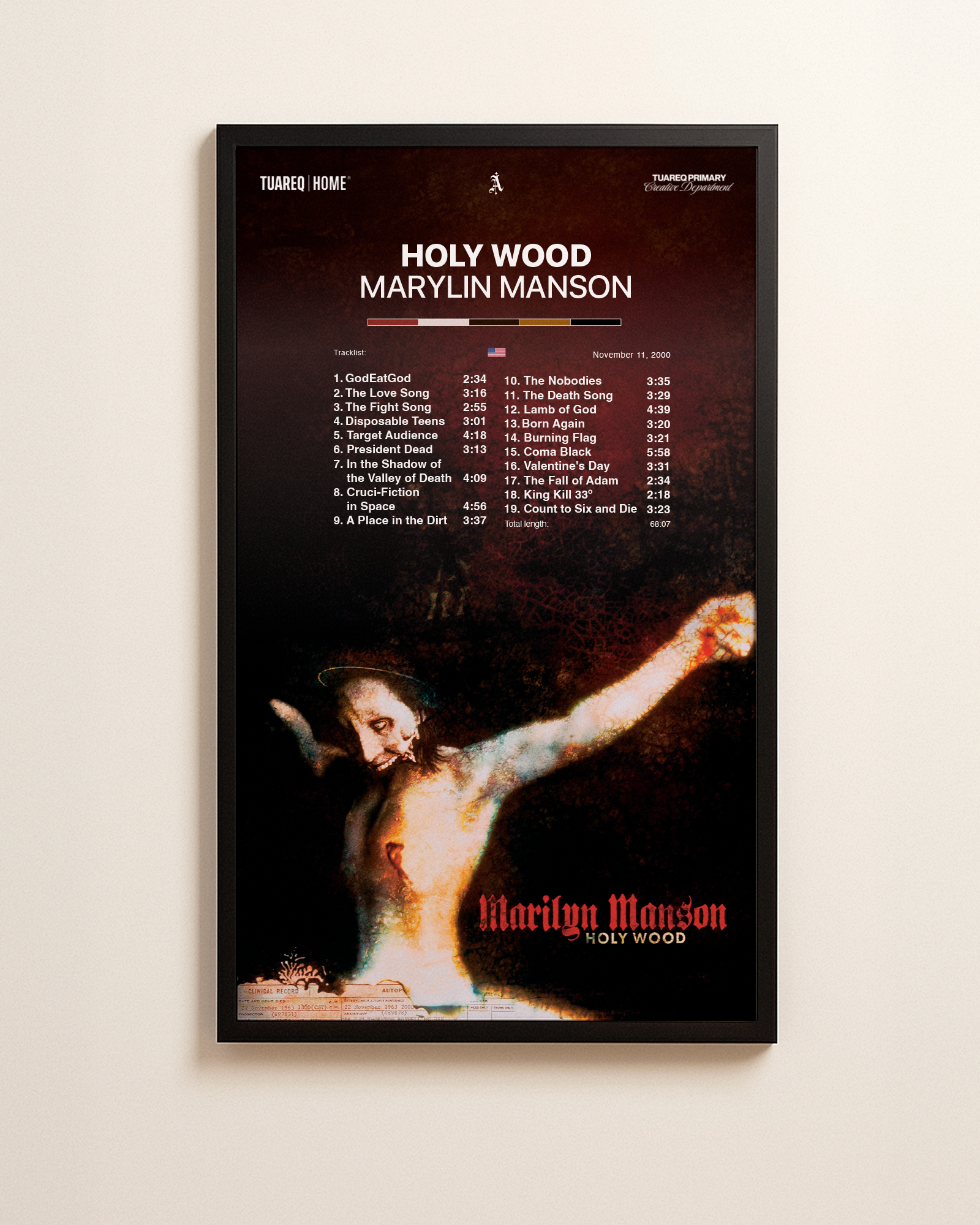 CUADRO HOME [ MARYLIN MANSON ] 110X65